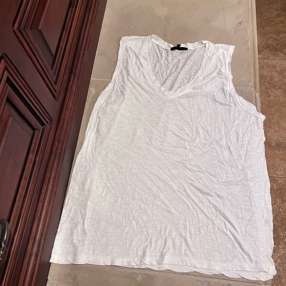 Olivaceous White V-Neck Tank Top